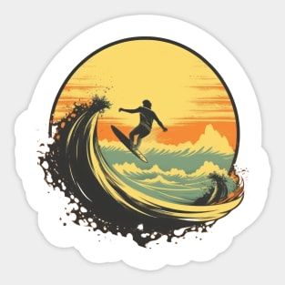 Taking it back to the old school with this vintage retro surfer skater design Sticker